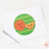 Cute Oranje Ronde Sticker (Envelop)