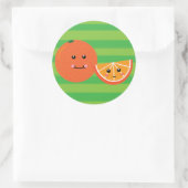 Cute Oranje Ronde Sticker (Tas)