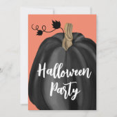 Cute Oranje Script Pumpkin Halloween Party Kaart (Voorkant)