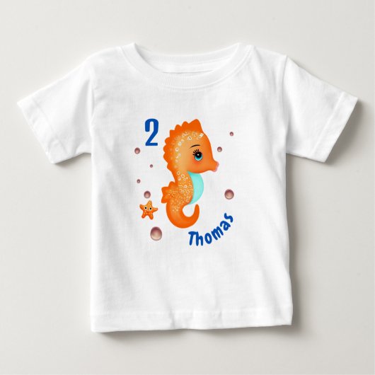 Cute oranje seahorse (Voorkant)