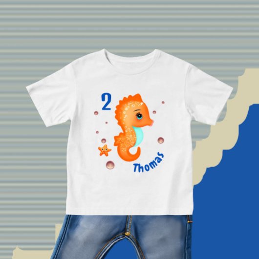 Cute oranje seahorse