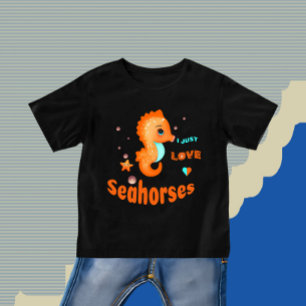 Cute oranje seahorse