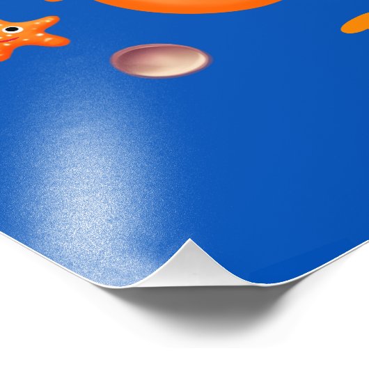 Cute oranje seahorse foto afdruk (Hoek)