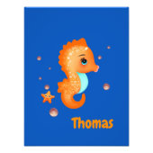 Cute oranje seahorse foto afdruk (Voorkant)