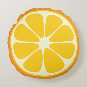 Cute Oranje Slice Citrus Fruit Funny Foodie Fun Rond Kussen
