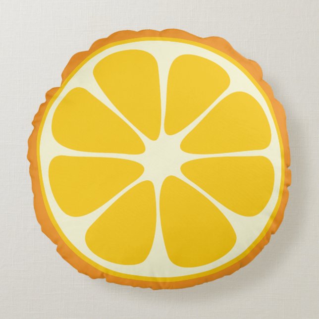 Cute Oranje Slice Citrus Fruit Funny Foodie Fun Rond Kussen (Voorkant)
