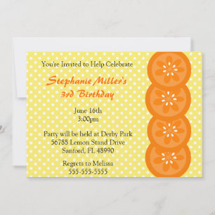 Cute Oranje Slice Summer Party Invitation Kaart