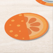 Cute Oranje Slice v2 Ronde Kartonnen Onderzetter (Gebogen)
