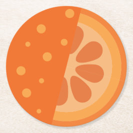 Cute Oranje Slice v2 Ronde Kartonnen Onderzetter