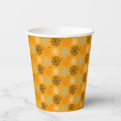 Cute oranje Spider web gepatterd Papieren Bekers (Voorkant)