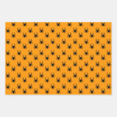 Cute Oranje Spiders Halloween Pattern Inpakpapier Vel (Voorkant)