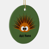 Cute Oranje Spiny Zee Urchin Keramisch Ornament (Rechts)
