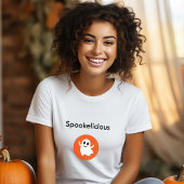 Cute Oranje Spookelicious Smiling Halloween Ghost T-shirt