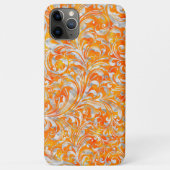 Cute oranje swirl floral design Case-Mate iPhone case (Achterkant)