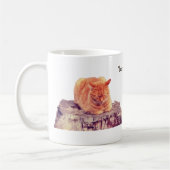 Cute Oranje Tabby Cat Persoonlijk Koffiemok (Links)