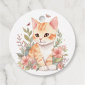 Cute Oranje Tabby Kitten Hartelijk dank Bedankjes Labels (Voorkant)