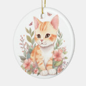 Cute Oranje Tabby Kitten Keramisch Ornament (Links)