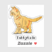 Cute Oranje Tabby Kitten met aangepaste tekst Sticker (Vel)