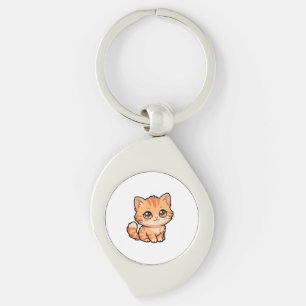 Cute Oranje Tabby Kittens Metalen Sleutelhanger