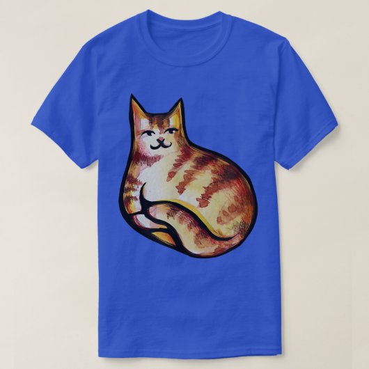 Cute Oranje Tabby Kitty Cat Art Fun cat mama T-shirt (Design voorkant)