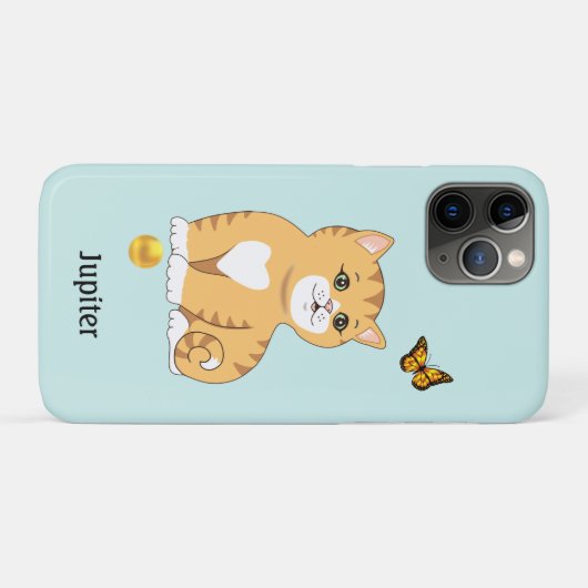 Cute Oranje Tabby Kitty Cat Case-Mate iPhone Case (Achterkant (horizontaal))
