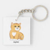 Cute Oranje Tabby Kitty Cat Sleutelhanger (Achterkant)