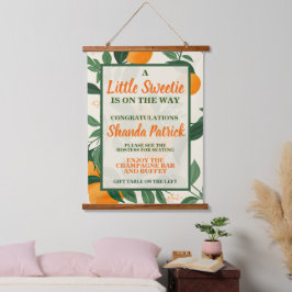 Cute Oranje Thema Baby Shower Hangend Wandkleed