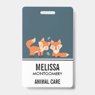 Cute Oranje Vossen Grafische Illustratie Badge