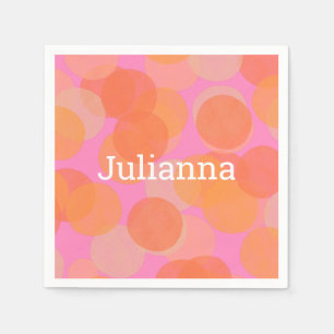Cute Oranje Waterverf cirkels Moderne geometrische Servet