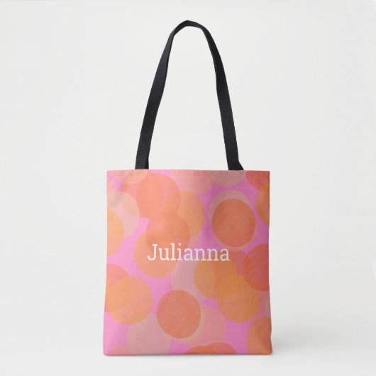 Cute Oranje Waterverf cirkels Moderne geometrische Tote Bag (Voorkant)