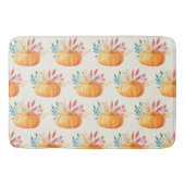 Cute Oranje Waterverf Pumpkin Pattern Badmat (Voorkant)