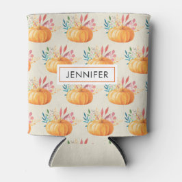 Cute Oranje Waterverf Pumpkin Pattern Blikjeskoeler