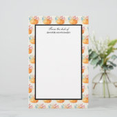 Cute Oranje Waterverf Pumpkin Pattern Briefpapier (Staand voorkant)
