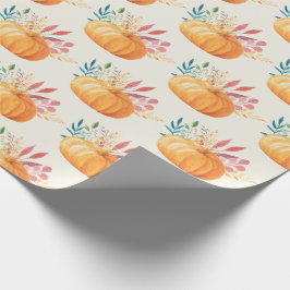 Cute Oranje Waterverf Pumpkin Pattern Cadeaupapier