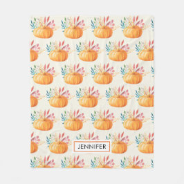 Cute Oranje Waterverf Pumpkin Pattern Fleece Deken