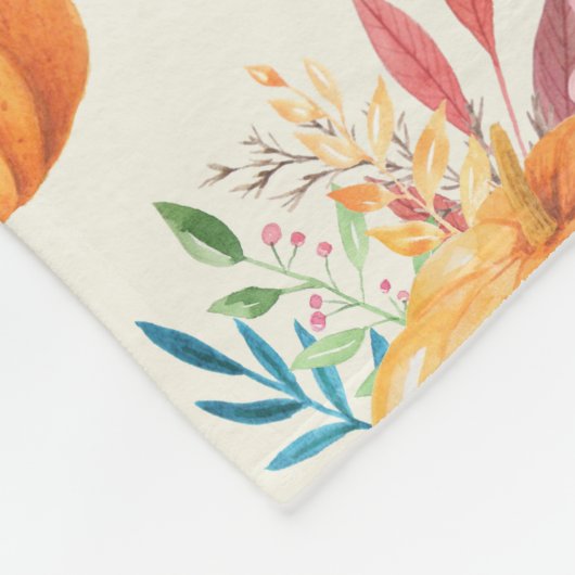 Cute Oranje Waterverf Pumpkin Pattern Fleece Deken (Hoek)