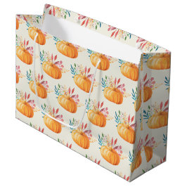 Cute Oranje Waterverf Pumpkin Pattern Groot Cadeauzakje