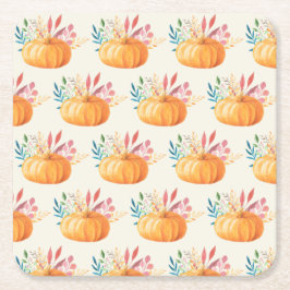 Cute Oranje Waterverf Pumpkin Pattern Kartonnen Onderzetters