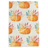Cute Oranje Waterverf Pumpkin Pattern Medium Cadeauzakje (Voorkant)