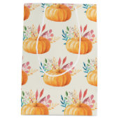 Cute Oranje Waterverf Pumpkin Pattern Medium Cadeauzakje (Achterkant)