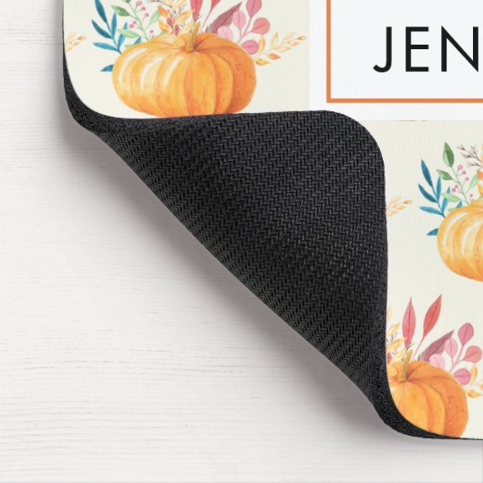 Cute Oranje Waterverf Pumpkin Pattern Muismat (Hoek)