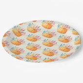 Cute Oranje Waterverf Pumpkin Pattern Papieren Bordje (Gekanteld)