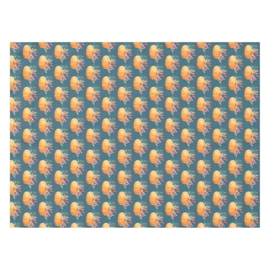 Cute Oranje Waterverf Pumpkin Pattern Tafelkleed (Voorkant (Horizontaal))