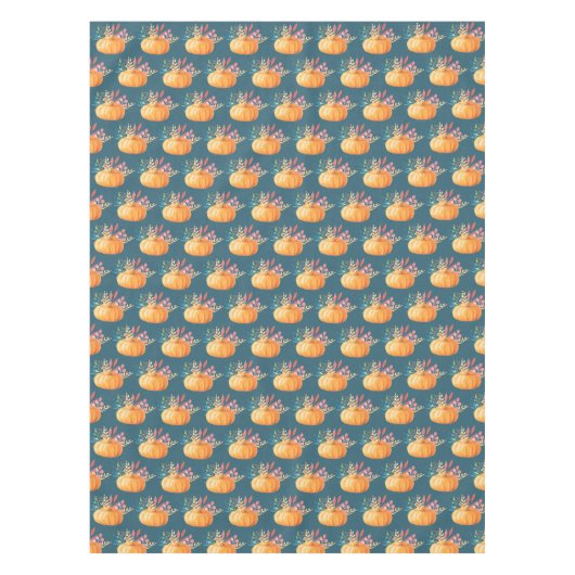 Cute Oranje Waterverf Pumpkin Pattern Tafelkleed (Voorkant)