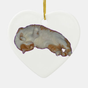 Cute oranje white Cat Ornament