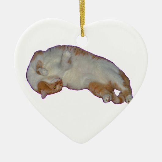 Cute oranje white Cat Ornament (Voorkant)