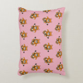 Cute Oranje White Cat Plays Guitar Cartoon Accent Kussen (Voorkant(Verticaal))