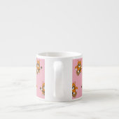 Cute Oranje White Cat Plays Guitar Cartoon Espresso Kop (Achterkant)