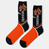 Cute Oranje White en Black Cheer Socks Sokken (Links)
