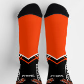 Cute Oranje White en Black Cheer Socks Sokken (Top)
